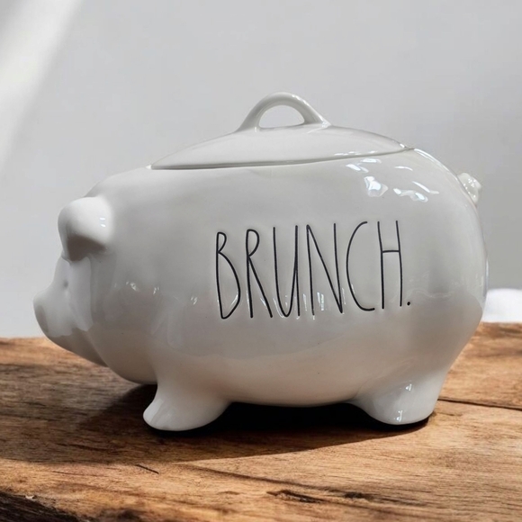 Rae Dunn White Pig-Shaped Brunch Container - Picture 7 of 8